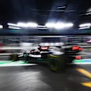 JEDDAH, SAUDI ARABIA - DECEMBER 03: Lewis Hamilton of Great Britain driving the (44) Mercedes AMG Petronas F1 Team Mercedes W12 leaves the garage during practice ahead of the F1 Grand Prix of Saudi Arabia at Jeddah Corniche Circuit on December 03, 2021 in Jeddah, Saudi Arabia. (Photo by Mark Thompson/Getty Images)