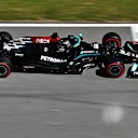 BARCELONA, SPAIN - MAY 08: Lewis Hamilton of Great Britain driving the (44) Mercedes AMG Petronas F1 Team Mercedes W12 during qualifying for the F1 Grand Prix of Spain at Circuit de Barcelona-Catalunya on May 08, 2021 in Barcelona, Spain. (Photo by Clive Mason - Formula 1/Formula 1 via Getty Images)