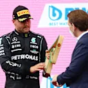 SPIELBERG, AUSTRIA - JUNE 27: Third placed Valtteri Bottas of Finland and Mercedes GP celebrates on the podium during the F1 Grand Prix of Styria at Red Bull Ring on June 27, 2021 in Spielberg, Austria. (Photo by Bryn Lennon/Getty Images)