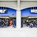 ISTANBUL, TURKEY - OCTOBER 08: Scuderia AlphaTauri garage during practice ahead of the F1 Grand Prix of Turkey at Intercity Istanbul Park on October 08, 2021 in Istanbul, Turkey. (Photo by Peter Fox/Getty Images)