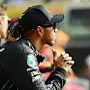 ABU DHABI, UNITED ARAB EMIRATES - NOVEMBER 20: Lewis Hamilton of Great Britain and Mercedes looks on ahead of the F1 2022 End of Year photo prior to the F1 Grand Prix of Abu Dhabi at Yas Marina Circuit on November 20, 2022 in Abu Dhabi, United Arab Emirates. (Photo by Mario Renzi - Formula 1/Formula 1 via Getty Images)