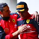 MELBOURNE, AUSTRALIA - APRIL 10: Race winner Charles Leclerc of Monaco and Ferrari celebrates in parc ferme during the F1 Grand Prix of Australia at Melbourne Grand Prix Circuit on April 10, 2022 in Melbourne, Australia. (Photo by Dan Istitene - Formula 1/Formula 1 via Getty Images)