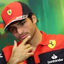 BAKU, AZERBAIJAN - JUNE 10: Carlos Sainz of Spain and Ferrari looks on in the Drivers Press Conference prior to practice ahead of the F1 Grand Prix of Azerbaijan at Baku City Circuit on June 10, 2022 in Baku, Azerbaijan. (Photo by Clive Rose/Getty Images)