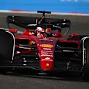 BAHRAIN, BAHRAIN - MARCH 18: Charles Leclerc of Monaco driving (16) the Ferrari F1-75 on track during practice ahead of the F1 Grand Prix of Bahrain at Bahrain International Circuit on March 18, 2022 in Bahrain, Bahrain. (Photo by Clive Mason/Getty Images)