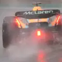 BARCELONA, SPAIN - FEBRUARY 25: Daniel Ricciardo of Australia driving the (3) McLaren MCL36 Mercedes on a wet track during Day Three of F1 Testing at Circuit de Barcelona-Catalunya on February 25, 2022 in Barcelona, Spain. (Photo by Dan Istitene - Formula 1/Formula 1 via Getty Images)