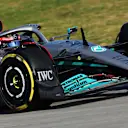 BARCELONA, SPAIN - FEBRUARY 23: George Russell of Great Britain driving the (63) Mercedes AMG