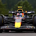 SPA, BELGIUM - AUGUST 26: Sergio Perez of Mexico driving the (11) Oracle Red Bull Racing RB18 on track during practice ahead of the F1 Grand Prix of Belgium at Circuit de Spa-Francorchamps on August 26, 2022 in Spa, Belgium. (Photo by Mark Thompson/Getty Images)
