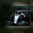 MONTREAL, QUEBEC - JUNE 17: George Russell of Great Britain driving the (63) Mercedes AMG Petronas F1 Team W13 on track during practice ahead of the F1 Grand Prix of Canada at Circuit Gilles Villeneuve on June 17, 2022 in Montreal, Quebec. (Photo by Lars Baron - Formula 1/Formula 1 via Getty Images)