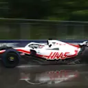 MONTREAL, QUEBEC - JUNE 18: Kevin Magnussen of Denmark driving the (20) Haas F1 VF-22 Ferrari in the wet during final practice ahead of the F1 Grand Prix of Canada at Circuit Gilles Villeneuve on June 18, 2022 in Montreal, Quebec. (Photo by Lars Baron - Formula 1/Formula 1 via Getty Images)