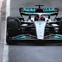 MONTREAL, QUEBEC - JUNE 18: George Russell of Great Britain driving the (63) Mercedes AMG Petronas F1 Team W13 on track during qualifying ahead of the F1 Grand Prix of Canada at Circuit Gilles Villeneuve on June 18, 2022 in Montreal, Quebec. (Photo by Clive Mason/Getty Images)