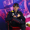 MONTREAL, QUEBEC - JUNE 18: Pole position qualifier Max Verstappen of the Netherlands and Oracle Red Bull Racing looks on in the press conference after qualifying ahead of the F1 Grand Prix of Canada at Circuit Gilles Villeneuve on June 18, 2022 in Montreal, Quebec. (Photo by Lars Baron/Getty Images)