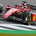 NORTHAMPTON, ENGLAND - JULY 01: Charles Leclerc of Monaco driving (16) the Ferrari F1-75 during practice ahead of the F1 Grand Prix of Great Britain at Silverstone on July 01, 2022 in Northampton, England. (Photo by Dan Mullan - Formula 1/Formula 1 via Getty Images)