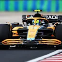 BUDAPEST, HUNGARY - JULY 29: Lando Norris of Great Britain driving the (4) McLaren MCL36 Mercedes on track during practice ahead of the F1 Grand Prix of Hungary at Hungaroring on July 29, 2022 in Budapest, Hungary. (Photo by Francois Nel/Getty Images)