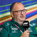 MONZA, ITALY - SEPTEMBER 10: Tom McCullough, Performance Director at Aston Martin F1 Team, attends the Team Principals Press Conference prior to final practice ahead of the F1 Grand Prix of Italy at Autodromo Nazionale Monza on September 10, 2022 in Monza, Italy. (Photo by Dan Mullan/Getty Images)
