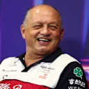 SINGAPORE, SINGAPORE - OCTOBER 01: Alfa Romeo Racing Team Principal Frederic Vasseur talks in the team principal's press conference before final practice ahead of the F1 Grand Prix of Singapore at Marina Bay Street Circuit on October 01, 2022 in Singapore, Singapore. (Photo by Clive Rose/Getty Images,)