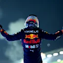 SINGAPORE, SINGAPORE - OCTOBER 02: Race winner Sergio Perez of Mexico and Oracle Red Bull Racing celebrates in parc ferme during the F1 Grand Prix of Singapore at Marina Bay Street Circuit on October 02, 2022 in Singapore, Singapore. (Photo by Dan Istitene - Formula 1/Formula 1 via Getty Images)