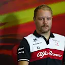 BARCELONA, SPAIN - MAY 20: Valtteri Bottas of Finland and Alfa Romeo F1 looks on in the Drivers Press Conference prior to practice ahead of the F1 Grand Prix of Spain at Circuit de Barcelona-Catalunya on May 20, 2022 in Barcelona, Spain. (Photo by Lars Baron/Getty Images)