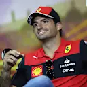 BARCELONA, SPAIN - MAY 20: Carlos Sainz of Spain and Ferrari looks on in the Drivers Press Conference prior to practice ahead of the F1 Grand Prix of Spain at Circuit de Barcelona-Catalunya on May 20, 2022 in Barcelona, Spain. (Photo by Bryn Lennon/Getty Images)