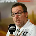 BARCELONA, SPAIN - MAY 21: Jody Egginton, Technical Director of Scuderia AlphaTauri talks in the Team Principals Press Conference prior to practice ahead of the F1 Grand Prix of Spain at Circuit de Barcelona-Catalunya on May 21, 2022 in Barcelona, Spain. (Photo by Clive Mason/Getty Images)