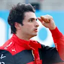 AUSTIN, TEXAS - OCTOBER 22: Pole position qualifier Carlos Sainz of Spain and Ferrari looks on in parc ferme during qualifying ahead of the F1 Grand Prix of USA at Circuit of The Americas on October 22, 2022 in Austin, Texas. (Photo by Jared C. Tilton/Getty Images)