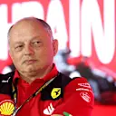 BAHRAIN, BAHRAIN - MARCH 03: Ferrari Team Principal Frederic Vasseur attends the Team Principals Press Conference during practice ahead of the F1 Grand Prix of Bahrain at Bahrain International Circuit on March 03, 2023 in Bahrain, Bahrain. (Photo by Lars Baron/Getty Images)