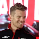 BAHRAIN, BAHRAIN - MARCH 02: Nico Hulkenberg of Germany and Haas F1 attends the Drivers Press Conference during previews ahead of the F1 Grand Prix of Bahrain at Bahrain International Circuit on March 02, 2023 in Bahrain, Bahrain. (Photo by Lars Baron/Getty Images)
