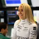 Hawkins made her F1 test debut with Aston Martin, driving the 2021-spec car at Budapest 