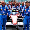 The Ferrari team also had their own special blue kits