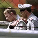 Hakkinen was consoled by one kind official after spinning out of proceedings at Monza