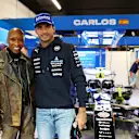 Cynthia Erivo in the Williams garage with Carlos Sainz