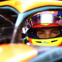 ABU DHABI, UNITED ARAB EMIRATES - NOVEMBER 24: Oscar Piastri of Australia and McLaren prepares to drive in the garage during practice ahead of the F1 Grand Prix of Abu Dhabi at Yas Marina Circuit on November 24, 2023 in Abu Dhabi, United Arab Emirates. (Photo by Clive Rose/Getty Images)