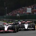 SPA, BELGIUM - JULY 30: Kevin Magnussen of Denmark driving the (20) Haas F1 VF-23 Ferrari leads Daniel Ricciardo of Australia driving the (3) Scuderia AlphaTauri AT04 during the F1 Grand Prix of Belgium at Circuit de Spa-Francorchamps on July 30, 2023 in Spa, Belgium. (Photo by Joe Portlock - Formula 1/Formula 1 via Getty Images)