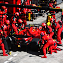 SAO PAULO, BRAZIL - NOVEMBER 05: Carlos Sainz of Spain driving (55) the Ferrari SF-23 makes a pitstop during the F1 Grand Prix of Brazil at Autodromo Jose Carlos Pace on November 05, 2023 in Sao Paulo, Brazil. (Photo by Dan Istitene - Formula 1/Formula 1 via Getty Images)
