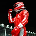LAS VEGAS, NEVADA - NOVEMBER 18: Pole position qualifier Charles Leclerc of Monaco and Ferrari celebrates in parc ferme during qualifying ahead of the F1 Grand Prix of Las Vegas at Las Vegas Strip Circuit on November 18, 2023 in Las Vegas, Nevada. (Photo by Dan Istitene - Formula 1/Formula 1 via Getty Images)