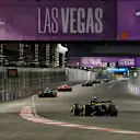 LAS VEGAS, NEVADA - NOVEMBER 18: Zhou Guanyu of China driving the (24) Alfa Romeo F1 C43 Ferrari on track during the F1 Grand Prix of Las Vegas at Las Vegas Strip Circuit on November 18, 2023 in Las Vegas, Nevada. (Photo by Chris Graythen/Getty Images)