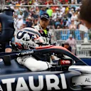 MIAMI, FLORIDA - MAY 07: Nyck de Vries of Netherlands and Scuderia AlphaTauri prepares to drive on the grid prior to the F1 Grand Prix of Miami at Miami International Autodrome on May 07, 2023 in Miami, Florida. (Photo by Rudy Carezzevoli/Getty Images)