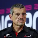 SINGAPORE, SINGAPORE - SEPTEMBER 15: Haas F1 Team Principal Guenther Steiner talks in the team principals press conference during practice ahead of the F1 Grand Prix of Singapore at Marina Bay Street Circuit on September 15, 2023 in Singapore, Singapore. (Photo by Bryn Lennon/Getty Images)