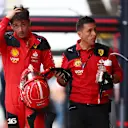 BARCELONA, SPAIN - JUNE 03: 19th Placed qualifier Charles Leclerc of Monaco and Ferrari walks in the Pitlane during qualifying ahead of the F1 Grand Prix of Spain at Circuit de Barcelona-Catalunya on June 03, 2023 in Barcelona, Spain. (Photo by Dan Istitene - Formula 1/Formula 1 via Getty Images)