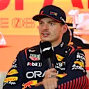 BARCELONA, SPAIN - JUNE 03: Pole position qualifier Max Verstappen of the Netherlands and Oracle Red Bull Racing attends the press conference after qualifying ahead of the F1 Grand Prix of Spain at Circuit de Barcelona-Catalunya on June 03, 2023 in Barcelona, Spain. (Photo by Dan Mullan/Getty Images)
