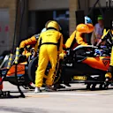 AUSTIN, TEXAS - OCTOBER 22: Oscar Piastri of Australia and McLaren retires from the race during the F1 Grand Prix of United States at Circuit of The Americas on October 22, 2023 in Austin, Texas. (Photo by Dan Istitene - Formula 1/Formula 1 via Getty Images)