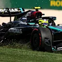 MELBOURNE, AUSTRALIA - MARCH 22: Lewis Hamilton of Great Britain driving the (44) Mercedes AMG Petronas F1 Team W15 runs wide during practice ahead of the F1 Grand Prix of Australia at Albert Park Circuit on March 22, 2024 in Melbourne, Australia. (Photo by Robert Cianflone/Getty Images)
