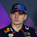 BAHRAIN, BAHRAIN - FEBRUARY 28: Max Verstappen of the Netherlands and Oracle Red Bull Racing attends the Drivers Press Conference during previews ahead of the F1 Grand Prix of Bahrain at Bahrain International Circuit on February 28, 2024 in Bahrain, Bahrain. (Photo by Clive Rose/Getty Images)