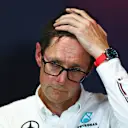 BUDAPEST, HUNGARY - JULY 19: Andrew Shovlin, Trackside Engineering Director of Mercedes GP attends the Team Principals Press Conference  during practice ahead of the F1 Grand Prix of Hungary at Hungaroring on July 19, 2024 in Budapest, Hungary. (Photo by Bryn Lennon/Getty Images)