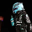 LAS VEGAS, NEVADA - NOVEMBER 22: Pole position qualifier George Russell of Great Britain and Mercedes celebrates in parc ferme during qualifying ahead of the F1 Grand Prix of Las Vegas at Las Vegas Strip Circuit on November 22, 2024 in Las Vegas, Nevada. (Photo by Clive Rose - Formula 1/Formula 1 via Getty Images)