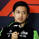 MEXICO CITY, MEXICO - OCTOBER 24: Zhou Guanyu of China and Stake F1 Team Kick Sauber attends the Drivers Press Conference during previews ahead of the F1 Grand Prix of Mexico at Autodromo Hermanos Rodriguez on October 24, 2024 in Mexico City, Mexico. (Photo by Chris Graythen/Getty Images)