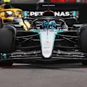 MONTE-CARLO, MONACO - MAY 24: George Russell of Great Britain driving the (63) Mercedes AMG Petronas F1 Team W15 leads Lando Norris of Great Britain driving the (4) McLaren MCL38 Mercedes on track during practice ahead of the F1 Grand Prix of Monaco at Circuit de Monaco on May 24, 2024 in Monte-Carlo, Monaco. (Photo by Ryan Pierse/Getty Images)