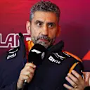 ZANDVOORT, NETHERLANDS - AUGUST 23: McLaren Team Principal Andrea Stella attends the Team Principals Press Conference during practice ahead of the F1 Grand Prix of Netherlands at Circuit Zandvoort on August 23, 2024 in Zandvoort, Netherlands. (Photo by Clive Rose/Getty Images)