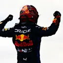 BARCELONA, SPAIN - JUNE 23: Race winner Max Verstappen of the Netherlands and Oracle Red Bull Racing celebrates in parc ferme during the F1 Grand Prix of Spain at Circuit de Barcelona-Catalunya on June 23, 2024 in Barcelona, Spain. (Photo by Mario Renzi - Formula 1/Formula 1 via Getty Images)