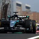 SHANGHAI, CHINA - MARCH 21: George Russell of Great Britain driving the (63) Mercedes AMG Petronas F1 Team W16 on track during practice ahead of the F1 Grand Prix of China at Shanghai International Circuit on March 21, 2025 in Shanghai, China. (Photo by Mark Thompson/Getty Images)