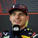 IMOLA, ITALY - MAY 17: Second placed qualifier Max Verstappen of the Netherlands and Oracle Red Bull Racing in the Drivers Press Conference during qualifying ahead of the F1 Grand Prix of Emilia-Romagna at Autodromo Internazionale Enzo e Dino Ferrari on May 17, 2025 in Imola, Italy. (Photo by Clive Rose/Getty Images)